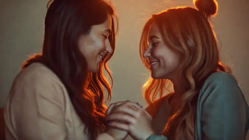 Friends share serenity amidst subtle conflict